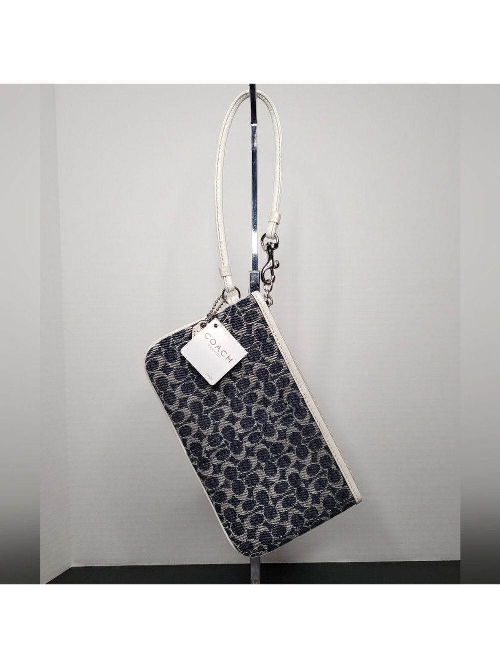Coach Small Wristlet In Signature C's Denim #CA538